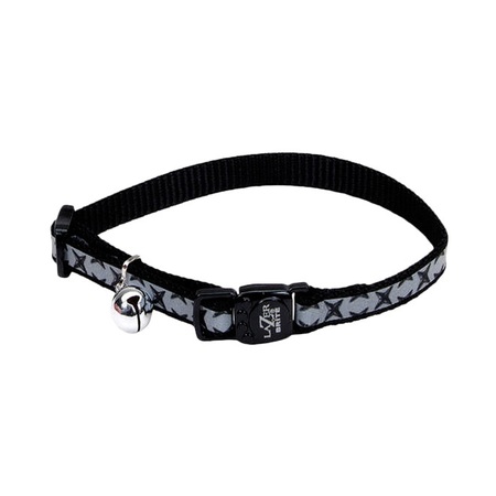 COASTAL PET Lazer Brite Reflective Breakaway Adjustable Cat Collar BLACK DIAM 2389-BD